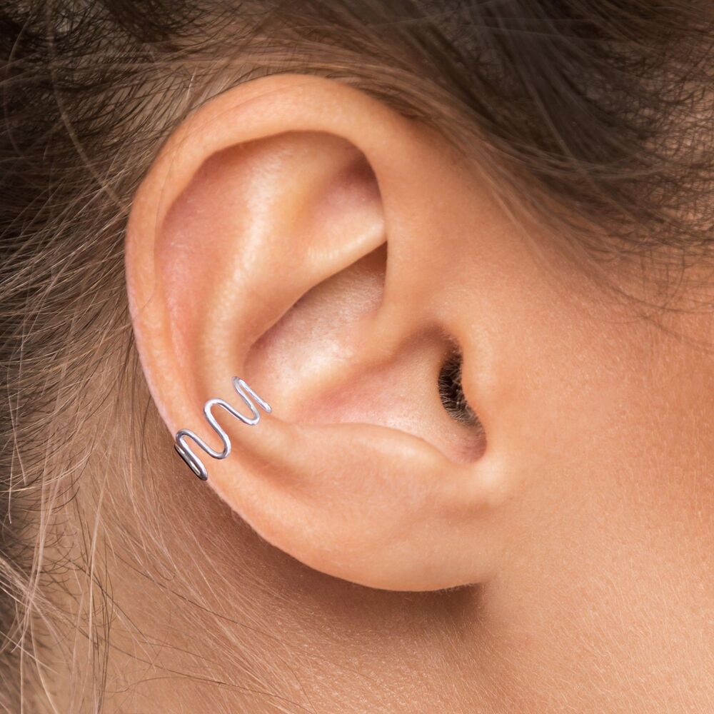 Wavy Sterling Silver Ear Cuff (single)